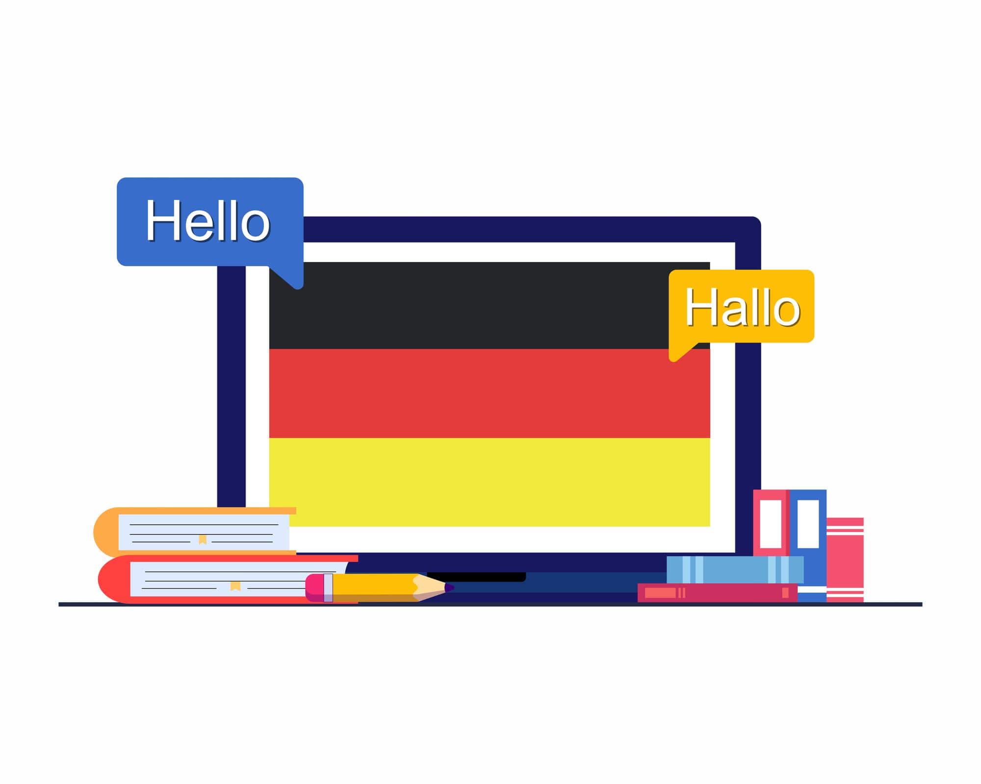 یادگیری زبان آلمانی با لپتاپ