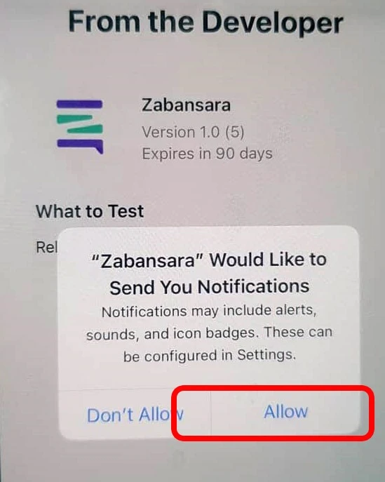 راهنمای نصب اپلیکیشن زبانسرا برای تلفن های همراه با سیستم عامل IOS نصب از طریق TestFlight