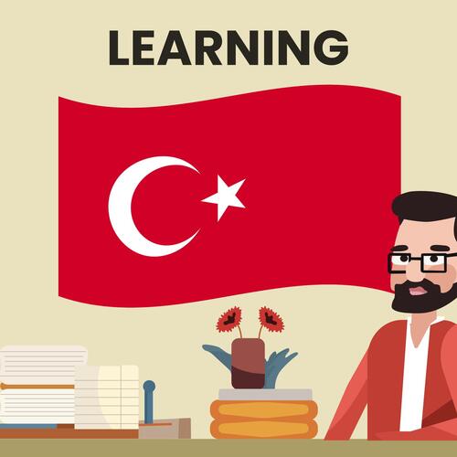 پرچم کشور ترکیه بالای کتاب 